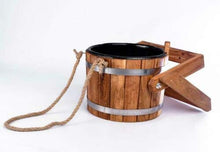 CKG Sauna Wooden SPA Bath Shower Bucket Indoor and Outdoor Supplies Accessories for Waterfall Water Russian Pool Banya Barrel Shaped 16 L Сауна