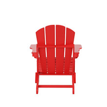 WO Home Furniture HDPE Adirondack Chairs Tables Set of 7 PCS Poly Outdoor Coffee Square Side End Tables UV/Weather Resistant for Patio, Balcony, Backyard, Porch, Garden, Lawn (Red)