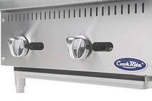 Atosa CookRite ATCB-24 24" Heavy Duty Gas Countertop Charbroiler Radiant Char-Grill with Lava Briquettes for Hotel Diner Food | Stainless Steel, 2 Burners, 70,000 BTU (Includes: LP Conversion Kit)