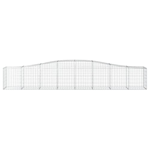 Arched Gabion Baskets 2 pcs Galvanized Iron for Outdoor & Indoor Plants White Black