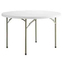 Pack 10! 48 In Folding Table White Folding Table 4 Ft 120 Cm Granite Outdoor Table Plastic Circle Table Table Foldable 4 Feet Folding Table 4 Foot Portable Bar Table For Party Table Set For 6