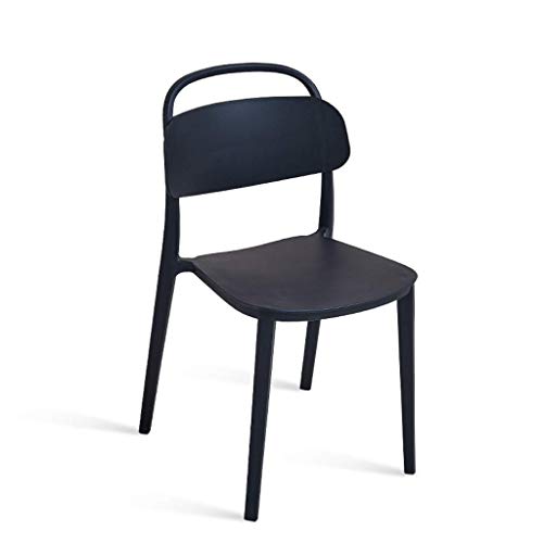 Modern Minimalist Nordic Chair Home Creative Plastic Chair Restaurant Adult Leisure Desk Chair Back Stool Black
