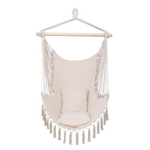 AFPSDLFJDLS Swing Chair Pillow Tassel Hanging Beige Hammock Outdoor FurnitureSwing Garden Home
