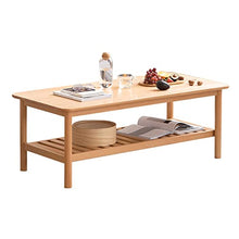 HASMI Living Room Table Two-Tier Coffee Table, Wood Coffee Table with Storage 40" Coffee Table, Wood Living Room Table with Shelves, Wood Outdoor Side Table (Color : B)