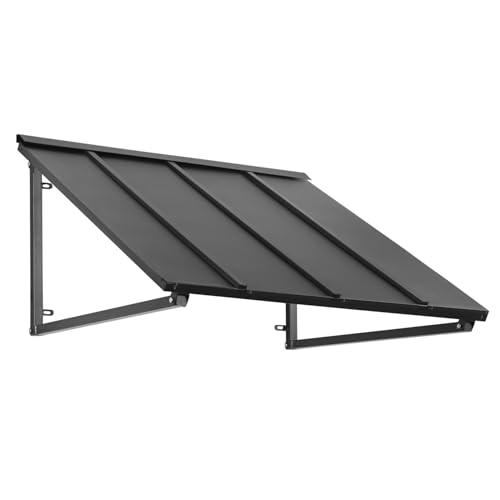Awntech Houstonian Open-Side Fixed Awning, 56" W x 24" H x 36" D, Black