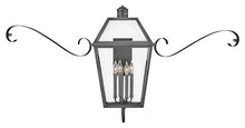 Hinkley Nouvelle Collection Four Light Outdoor Wall Lantern Blackened Brass/Black