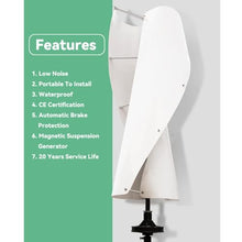 Wind Turbines，10000W No Noise Vertical Magnetic Levitation Upright Wind Turbine, 12V 24V 48V for Home Use Vertical Axle Wind Turbine(Green,12V)