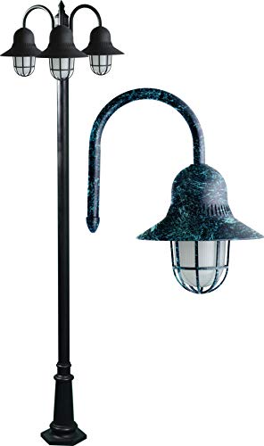DABMAR LIGHTING GM9913-VG Marquee Post Three Light Fixture 120 Volts, Verde Green