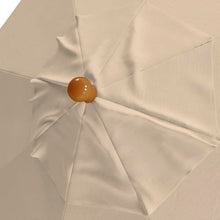 OROTLECT 11 Foot Teak Wood Commercial Patio Umbrella With Fiberglass Ribs Pulley Lift In Antique Beige Olefin