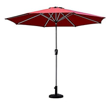 USZWBY Sun Parasol Umbrella Garden Outdoor Sun Shade Umbrella for Beach/Pool/Patio/Coffee,2.7m Red Garden Parasol with Crank & Tilt,8 Sturdy Steel Ribs