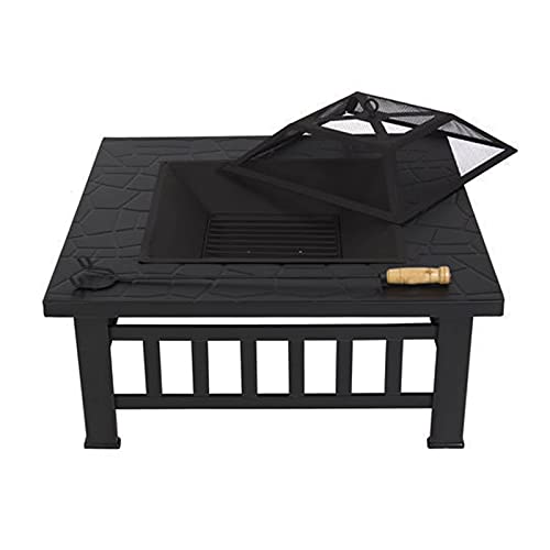 Fire Pit Outdoor fire Pit, Home Garden Decoration fire Pit, Villa Wood-Burning Barbecue fire Pit Table, 31 inches