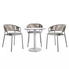 KPHYMOD 5 Piece Outdoor Patio Furniture Set with 3 Chairs and Imitation Marble Table, Patio Dining Set for Deck Beach Yard
