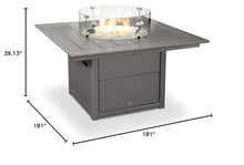 POLYWOOD Modern Curveback Adirondack Chair 5-Piece Conversation Set with Fire Pit Table