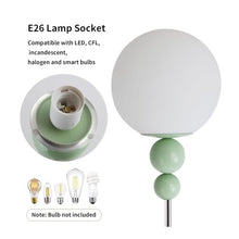 ZHONGCHENGWU Floor Lamp Mid-Century Modern Floor Lamp, 63" Vintage Standing Lamp with Frosted Glass Shade for Bedroom Living Room Office Decor(Green)