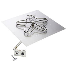 HPC Fire Spark Ignition Fire Pit Burner Kit (PENTA24-FPK-SQ-NG), 24x24-Inch Square Flat Pan, Natural Gas