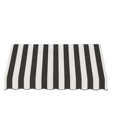 Awntech 6' San Francisco (76.5"-16"-30") Closed-Sided Fixed Awning, Black/White Stripe