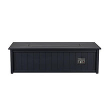 Landon Bay 70 Inch Rectangular Aluminum Propane Fire Pit Table in Black By Lakeview Outdoor Designs