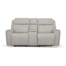 Flexsteel Power Reclining Loveseat with Console, Power Headrests & Lumbar