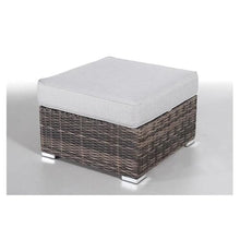 Living Source International 33" Wicker/Rattan Tufted Polyester Armchair and Ottoman Grey