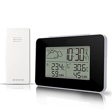 YWMLFZ Digital Atomic Clock Weather Sattion LED Table Clock Temperature Humidity Meter Barometer Desk Watch Alarm Snooze