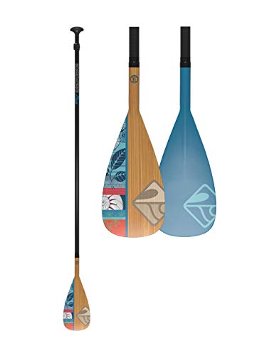Boardworks SUP Paddle Fiberglass Blade Adjustable Carbon Fiber Shaft 70-86 Inches Carbon/Bamboo