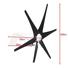 HENGJINGTR 12v, 6 Blades Wind Turbine Generator Kit,14000W Portable Vertical Wind Power Turbine Generator Kit with Controller for Home Use (12V 24V 48V,Black)