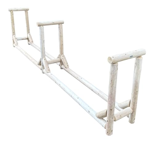 Heavy-Duty Firewood Rack for Outdoor Wood Storage – 12 ft. Unfinished Firewood Rack Outdoor Log Holder – Fire Wood Storage Racks, Keeps Woods Dry, Neat & Ready for Fireplace, Porch & Backyard Use