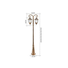 EliteBloom Solar Street Lights Outdoor Lamp Post Light, Waterproof High Pole Light Aisle Villa Landscape Light Anti-Rust Lighting Fixture Park Patio Road Post Lamp (Bronze Height 290cm)
