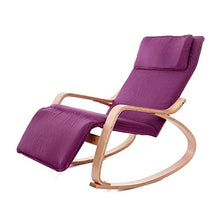 Rocking Chair Comfortable Relax Rocking Chair Lounge Chair with Cotton Fabric Foldable Rocking Chair (Color : Green) (Purple)