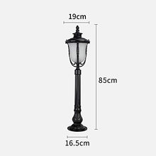 XYIANG Strong Durable European Outdoor Waterproof Lawn Decoration Floor Lamp Classical Glass Lantern Villa Courtyard Road Aluminum Metal Column Lamp E27 Porch Landscape External(Black)