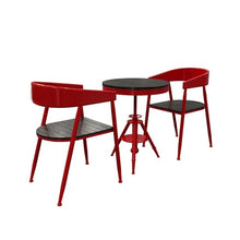 JOSOGO Retro Industrial Bistro Table and Chair Set, Height-Adjustable Round, Metal Frame Chairs for Small Patio Balcony Kitchen Nook(G)