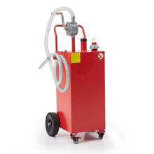 ActiveTrail 40 Gallon Portable Fuel Caddy with Reversible Rotary Siphon Pump – Gasoline/Fuel Transfer Storage Tank – Flat-Free Solidified Rubber Wheels – Ideal for Cars, Boats, Lawn Mowers, ATVs – Red