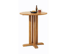 TeakStation Grade-A Teak Wood 3 Piece Giva Bar Set - 36" Round Table & 2 Armless Chairs