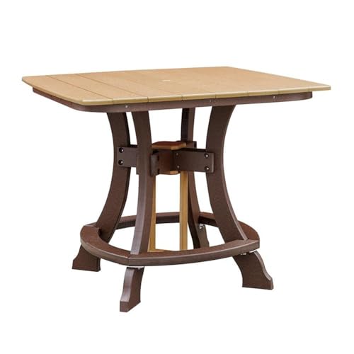 American Furniture Classics OS Home and Office Model 44S-C-CTB Counter Height Square Table in Cedar with Tudor Brown Base