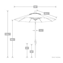 OROTLECT 7.5 Foot Bronze Aluminum Market Patio Umbrella Collar Tilt Crank Lift In Sunbrellacocoa Sunbrella