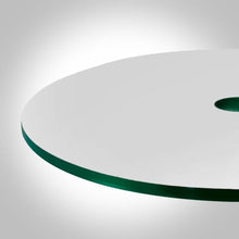 Dulles Glass 42" Round Patio Table Replacement Glass Top with Umbrella Hole, 1/4" Thick Clear Tempered Glass, Flat Polished Edge for Outdoor Dining Tables
