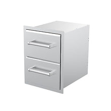 SPIRE Vertical Built-in Double Drawers, Stainless Steel, Universal Mount