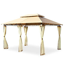 Patiojoy 2-Tier 10'x13' Steel Gazebo Canopy Tent Shelter Patio Garden Outdoor Netting(D)