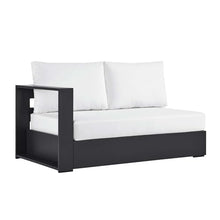 Modway Tahoe Aluminum Modular Left-Facing Outdoor Patio Loveseat in Gray White with Weather-Resistant Cushions, Couch for Garden Backyard, Poolside