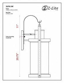 Z-Lite 1 Light Outdoor Wall Sconce Black