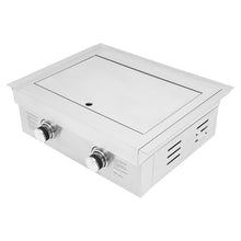 2 Burner Propane Gas Cooktop, Liquid Propane Side Burners for Outdoor Kitchen, Built-in Stainless Steel Burner with Removable Grates & Cover, for Camping, RV, Outdoor Kitchen & BBQ