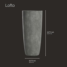 COSAPOTS Lofto Tall Indoor/Outdoor Planter, 19x43in Grey Stone