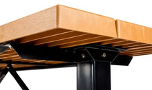 Barco Products BarcoBoard 6 Ft Double Pedestal Picnic Table, Cedar - Commercial Outdoor Surface Mount Table, Powder-Coated Steel Frame, Open Underneath, 50-Year Board Warranty