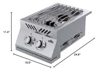 Napoleon Built-In 500 Series 12-Inch Drop-In Range Burner - BI12RTPSS - Marine Grade Stainless Steel, Natural Gas, Double Inline Burners, For Sauces, Side Dishes, Easy To Install