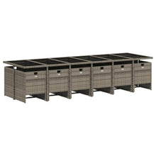 AMBERARD Patio Dining Set Set of 12 Gray and Navy Blue Furniture Set