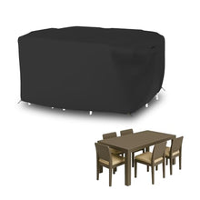 Seal Skin Covers Outdoor Rectangular Dining Set Cover, Heavy-Duty Elite PVC Waterproof & UV-Resistant Material, All-Weather Protection for Patio Furniture (Black, 110"L x 84"W x 28"H)