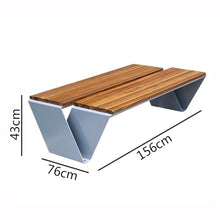 Ronghw0607 Garden Bench Light Brown Large Backless Outdoor Bench for Two Leisure Park Outdoor Stainless Steel Bench Park Patio Seat