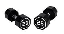 Generic Apollo Odorless Octagon Rubber Dumbbell Set 5lb-30lb 6 Pairs Total 210 lb Dumbbell with Rack Black