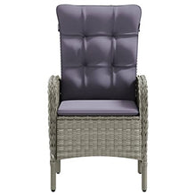 LKJVFCPW 5 Piece Outdoor Patio Dining Set, PE Rattan Garden Furniture with Glass Tabletop and Cushioned Chairs, Grey and Black