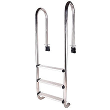 Swimming Pool Handrail Stainless Steel Pool Ladder for Inground Pool Entry Tube Wall Thickness 1mm 250lbs Load Capacity/Silver / 3 Step (Silver 3 Step)